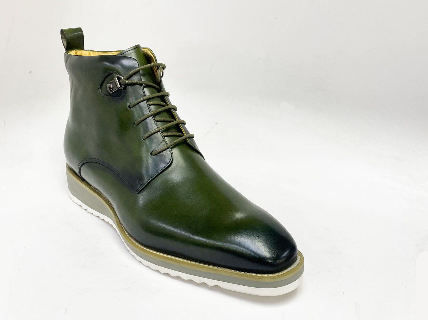 Maurice Burnished Calfskin Boot - Hunter Green