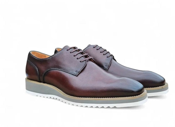Carrucci Derby Calfskin - Chestnut