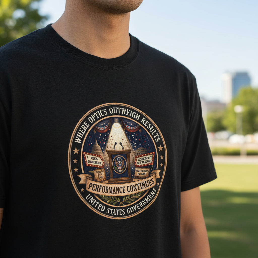 Where Optics Outweigh Results Graphic T-Shirt – Performance Continues Seal Tee