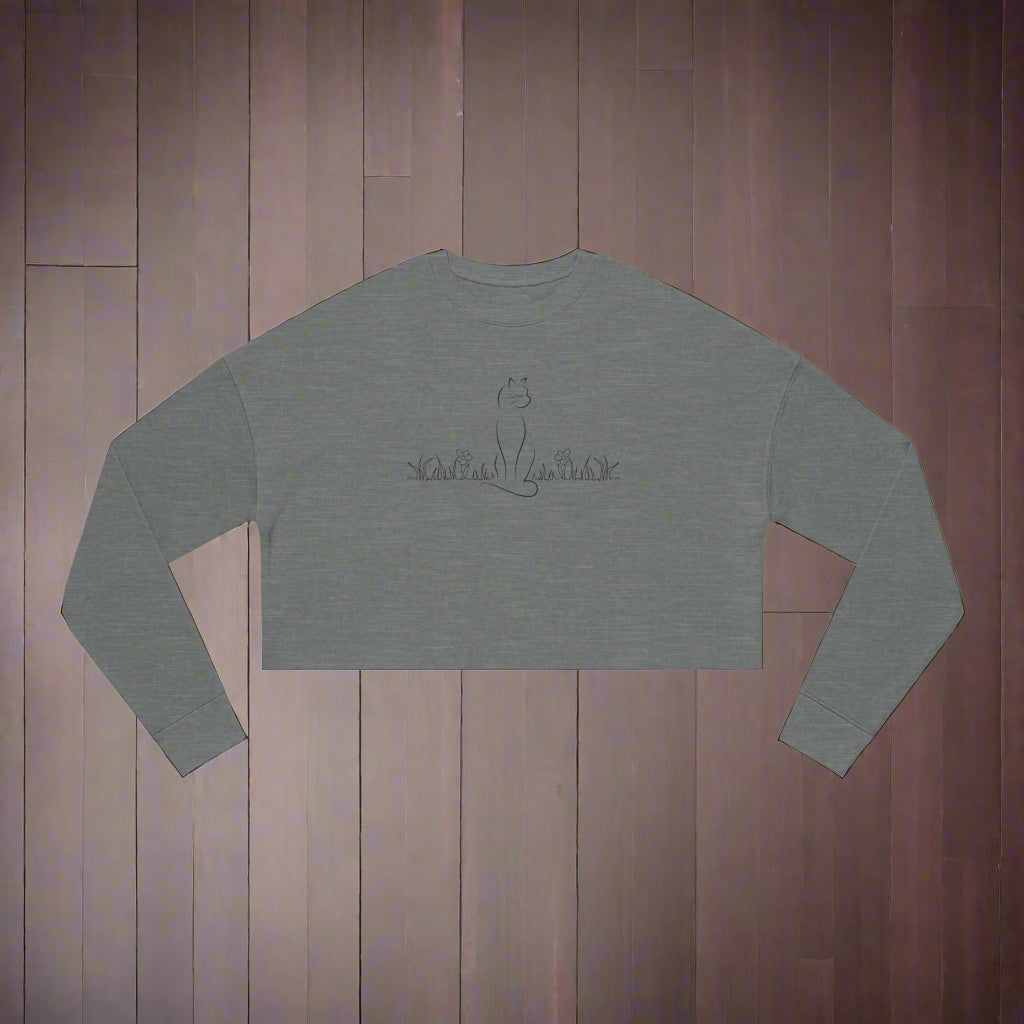 Trendy Cat Lover Women's Cropped Sweatshirt