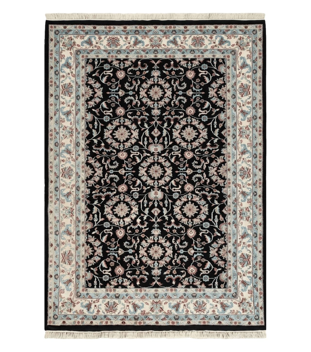 6' X 9' Handmade Indian Agra Wool Rug Carpet Vegetable Dyes Black