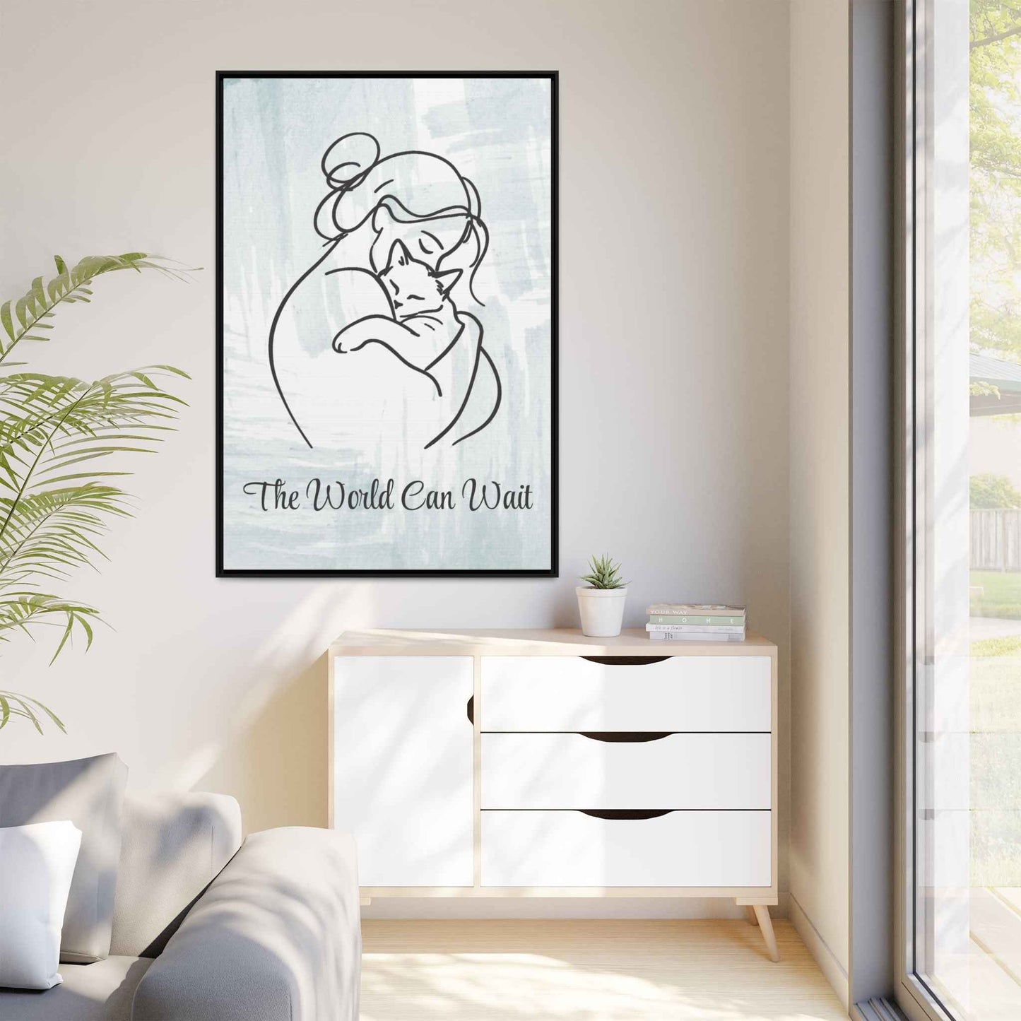 The World Can Wait Cat Canvas Print