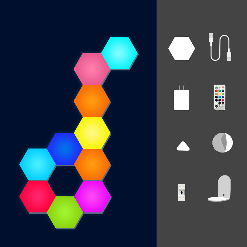 Quantum Induction Hexagon Wall Lights