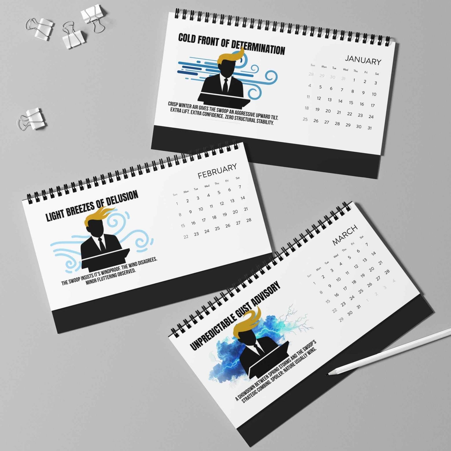 Executive Hair Forecast 2026 Desktop Calendar