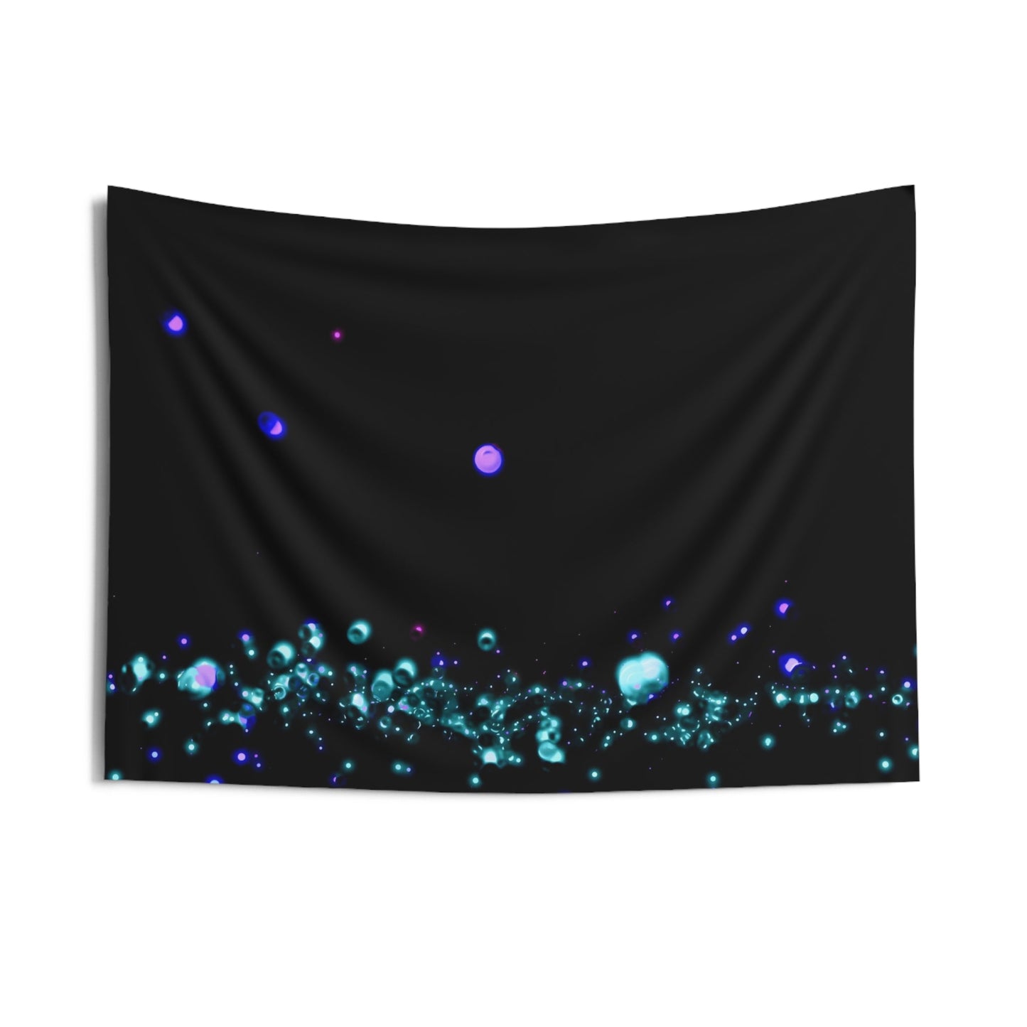 solar cell transit: cyan enigma [falling upwards] art tapestry