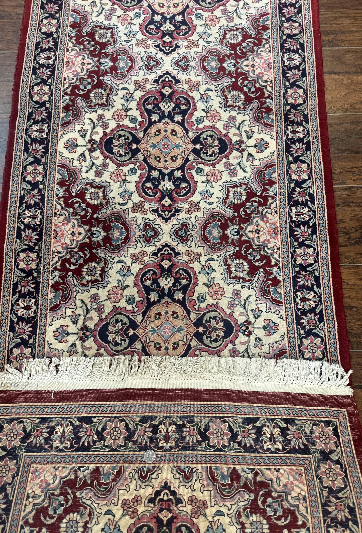 Sino Persian Runner Rug 2.7 x 8, Floral, Handmade, 250 KPSI