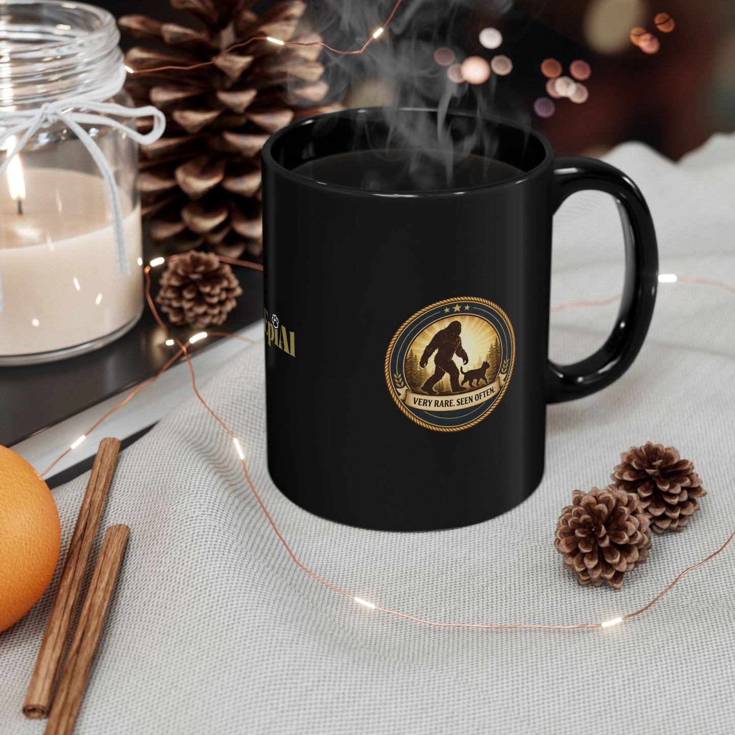 Very Rare. Seen Often. Black Ceramic Coffee Mug