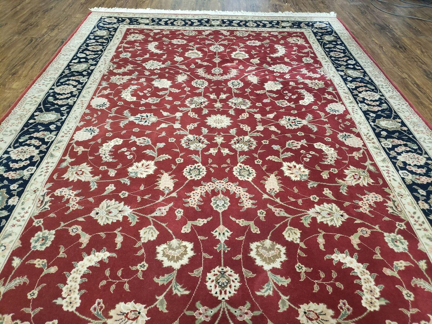 6' X 9' Vintage Fine Oriental Floral Handmade Wool Rug Vegetable Dyes Red Nice