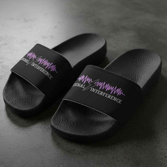 Signal Interference Slide Sandals — Controlled Chaos Edition