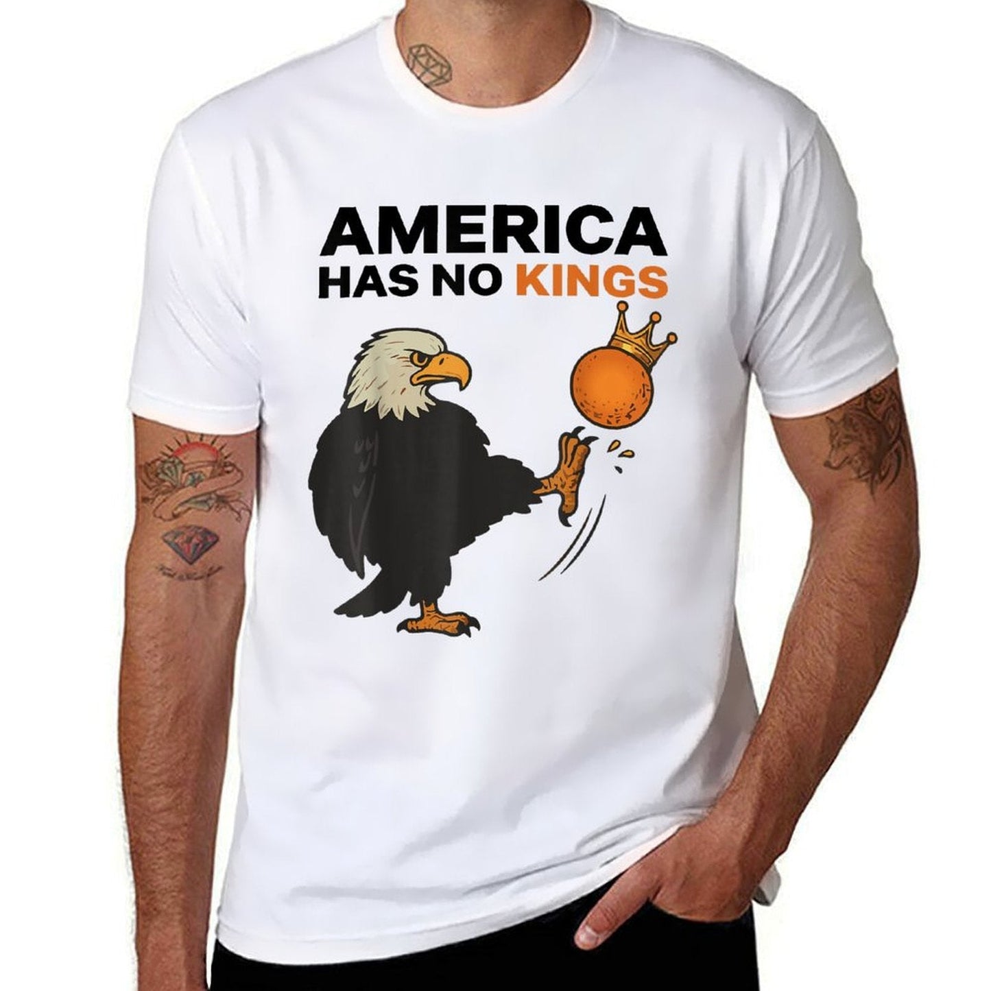 Nope, America Has No Kings Bald Eagle 4th Of July Resistance  Lightweight T-Shirt
