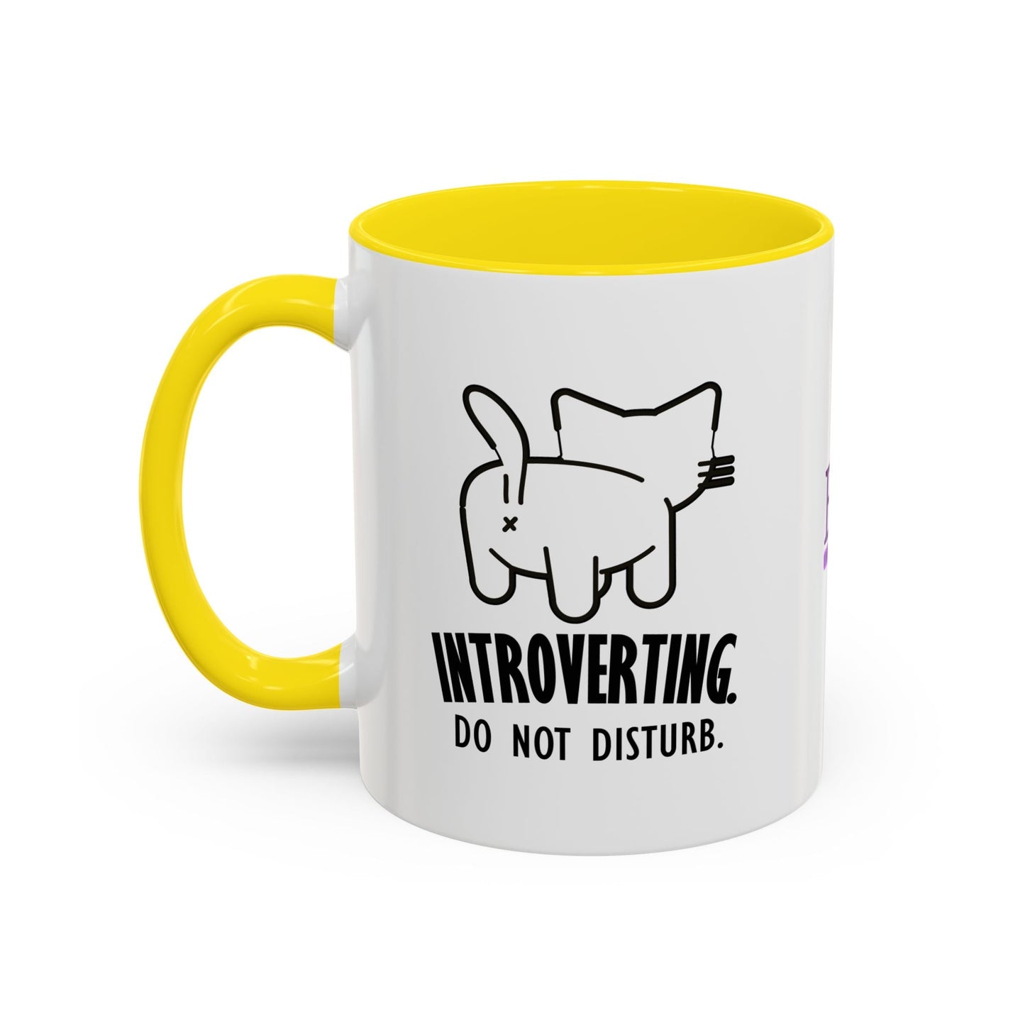 Introverting. Do Not Disturb. Two-Tone Cat Coffee Mug (11oz & 15oz)