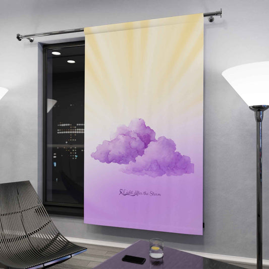“Light After the Storm” Blackout Curtain Panel – Purple Clouds & Sunrise