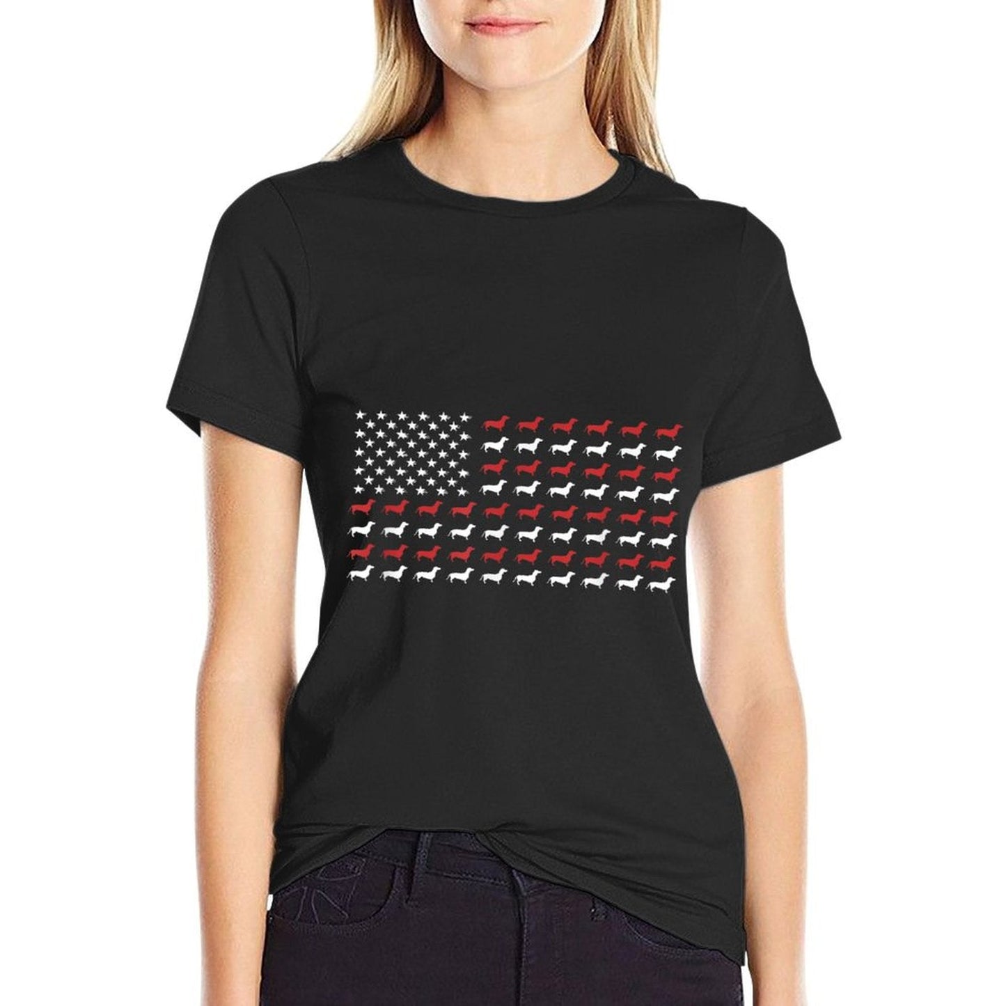 American Flag Dachshund Patriotic Dachshund Doxie Lover T-Shirt