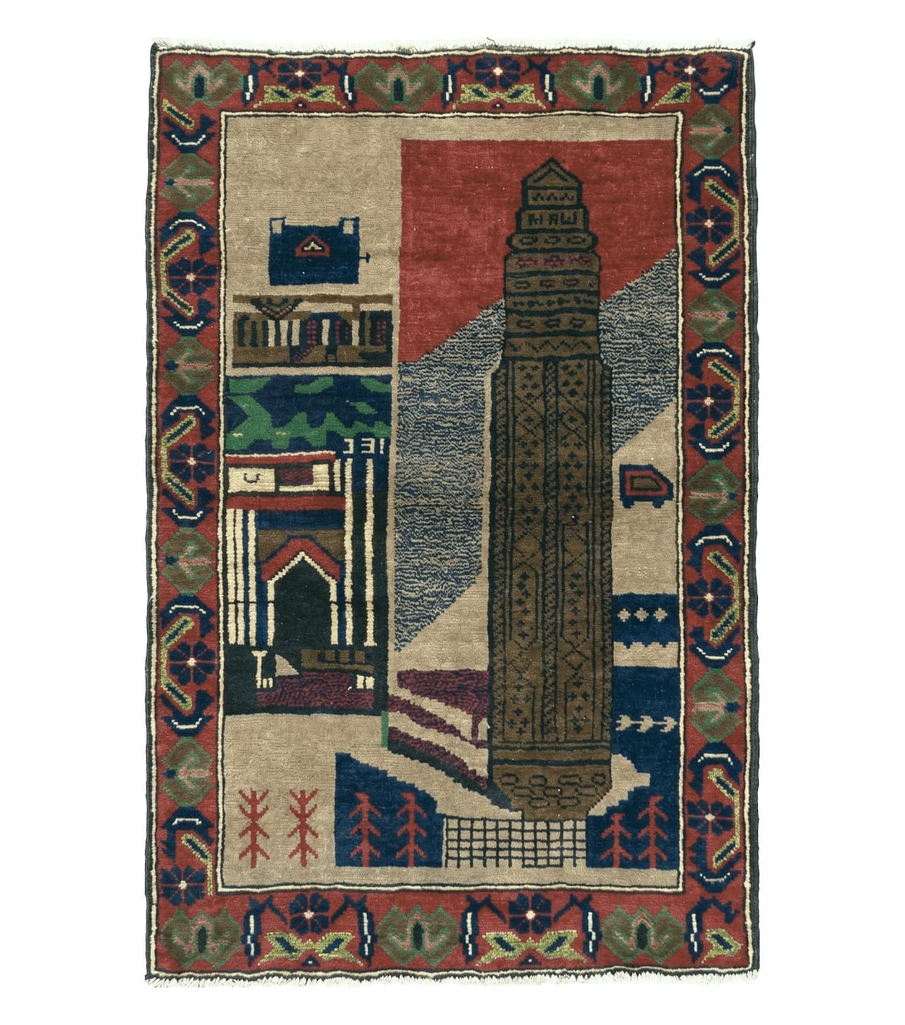 3' X 4' New Vintage Handmade Afghan Balouch Tribal Wool Pictorial Rug # 281