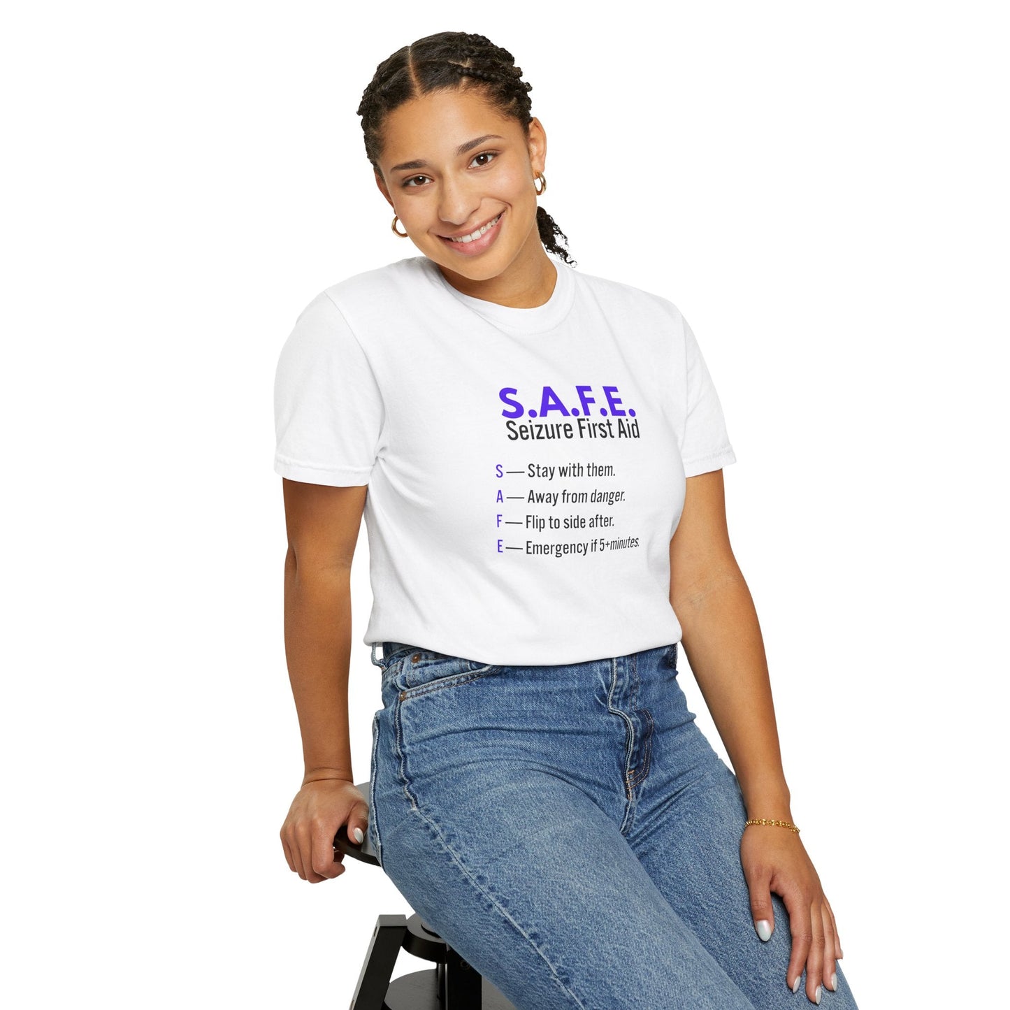 S.A.F.E. Seizure First Aid T-Shirt – Epilepsy Awareness Education Tee