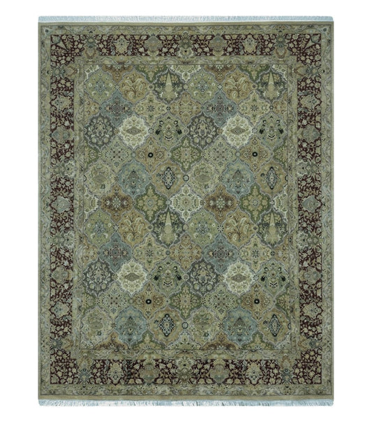 8' X 10' Safavieh Handmade Pakistan Oriental Floral Wool Rug Hand Knotted Organic