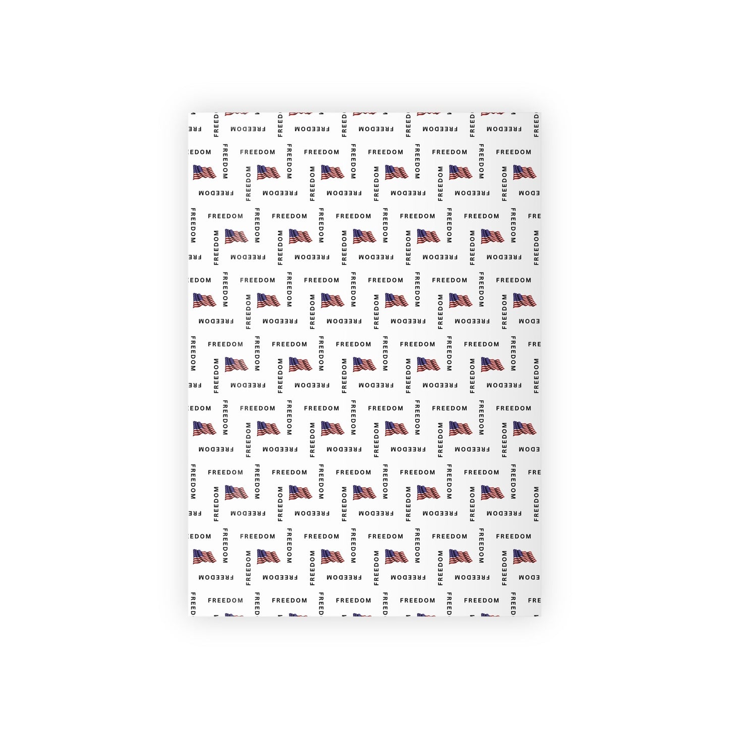 Black & White Freedom Gift Wrap – Patriotic Black Lettering