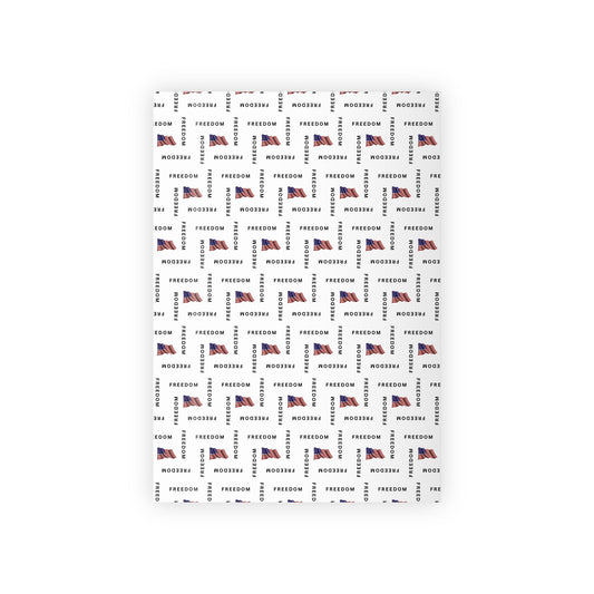 Black & White Freedom Gift Wrap – Patriotic Black Lettering