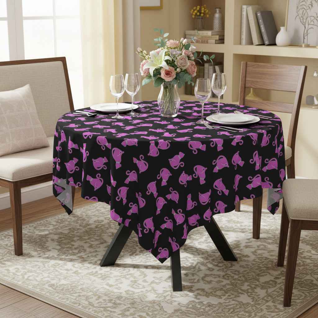 Pink Cat Tablecloth — Dinner, But Make It Feral