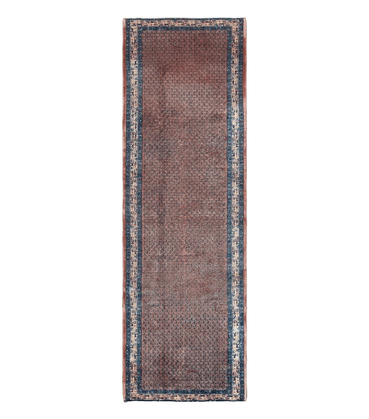 Antique Persian Seraband Runner 3.7 x 11 - Red, Wool, Mir Pattern