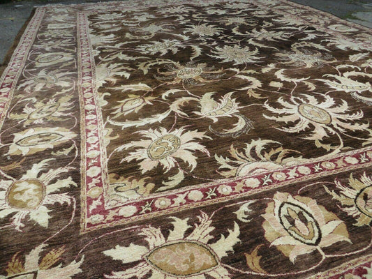13' X 16' Vintage Handmade Peshawar Oushak Wool Rug Carpet Nice