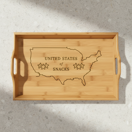 United States of Snacks Bamboo Serving Tray — Official Snack Territory Edition