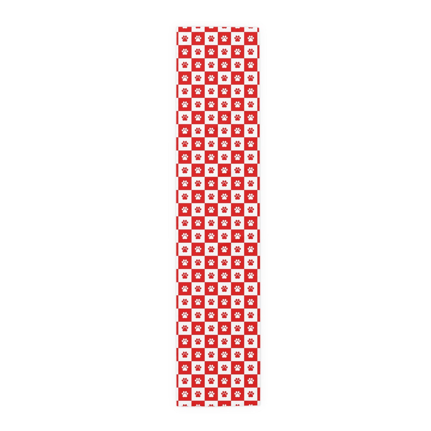Red & White Paws Table Runner (Cotton, Poly)