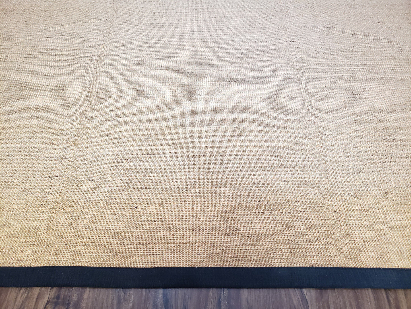 Jute Rug 8x10, Natural Jute Fiber Area Rug, Natural Sisal Area Rug with Black Border, 8x10 Carpet, Solid Jute Rug 8 x 10, Farmhouse Rug