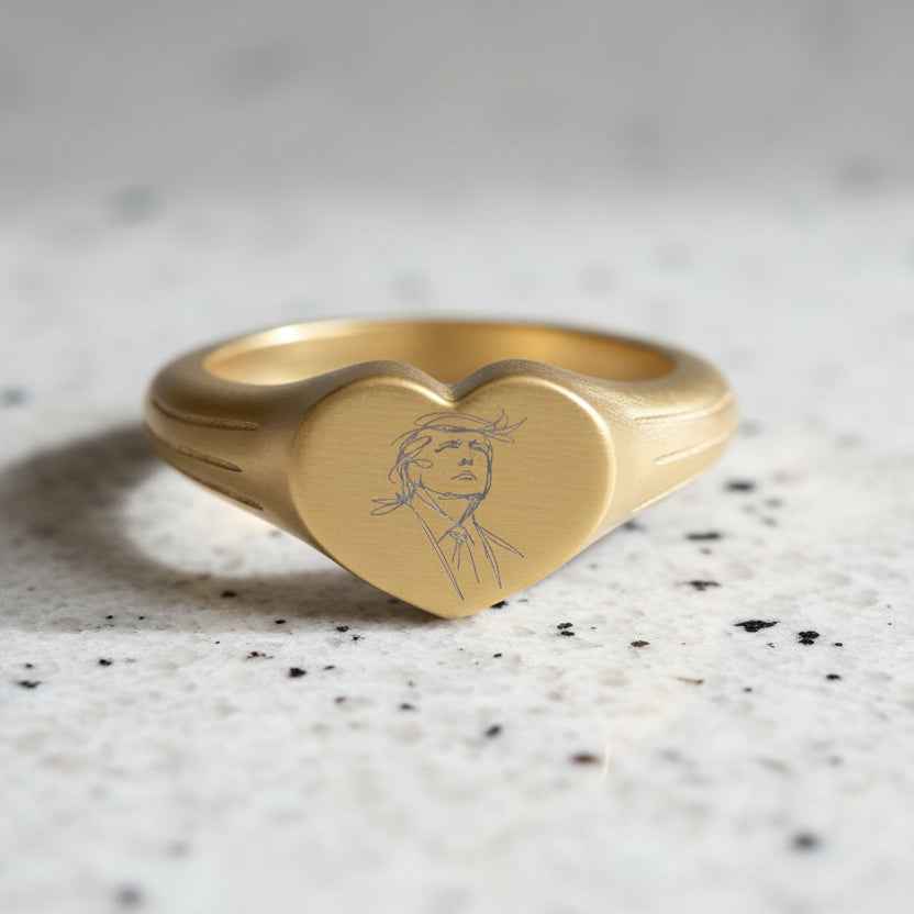 Heart Signet Ring — Soft Lines, Sharp Intentions