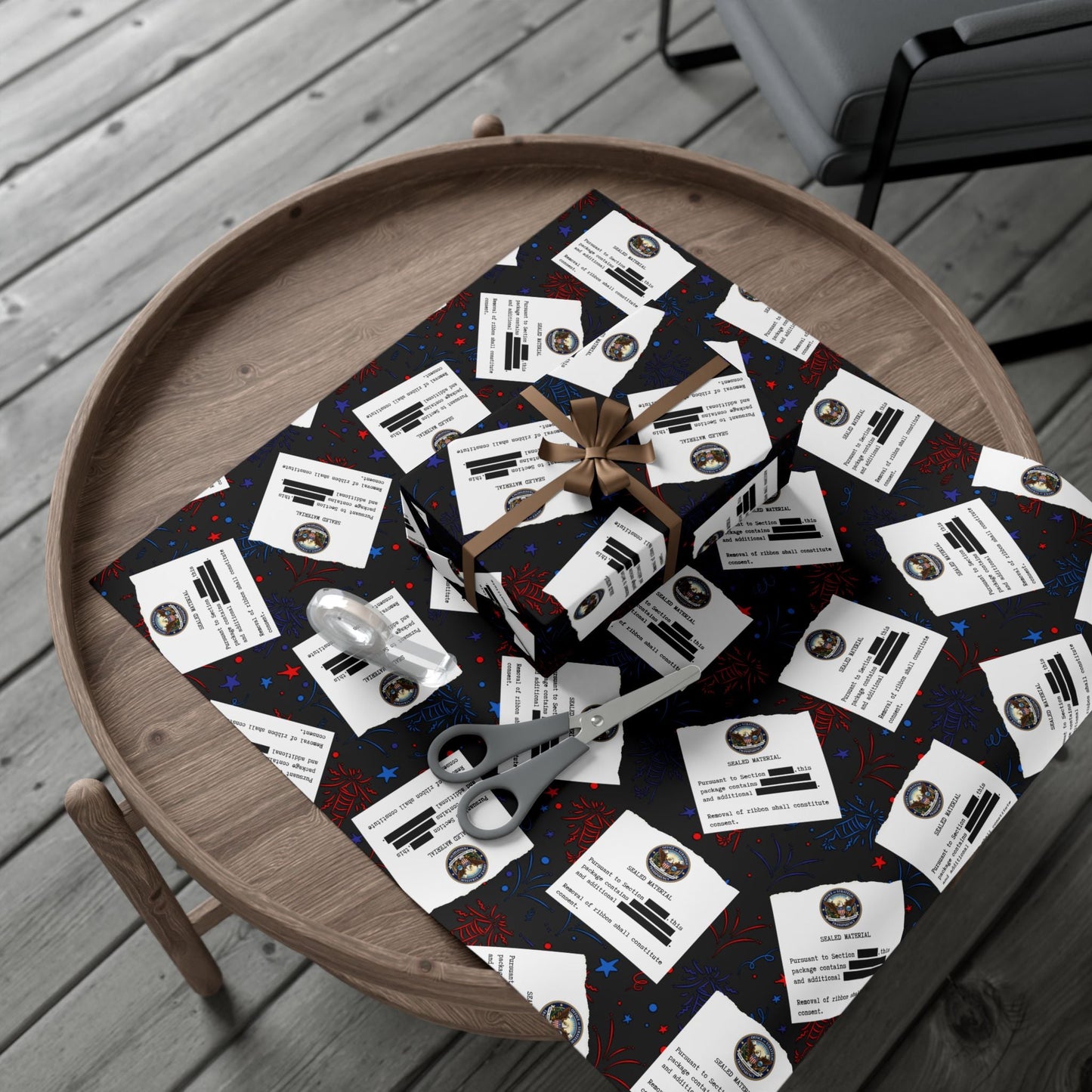 Classified Celebration Gift Wrap – Patriotic Parody Fireworks Wrapping Paper
