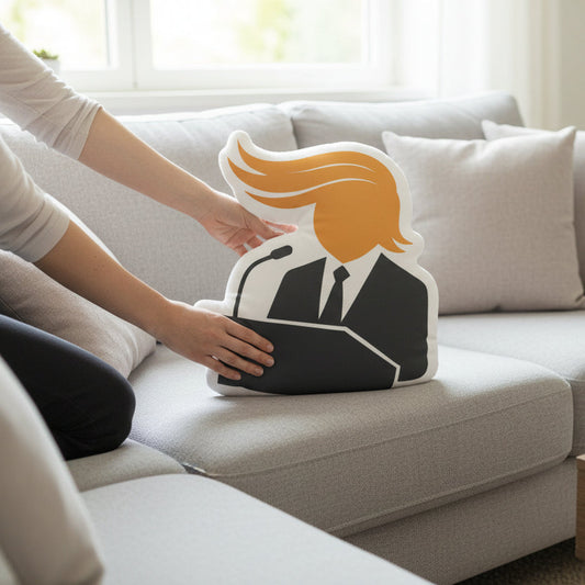 Podium Swoop Pillow — Statement Delivered, Words Optional