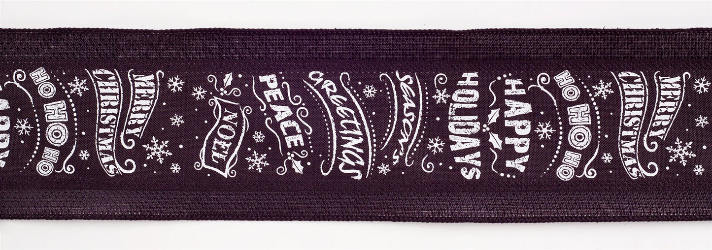 Black and White Christmas Sentiment Ribbon (Set of 3)