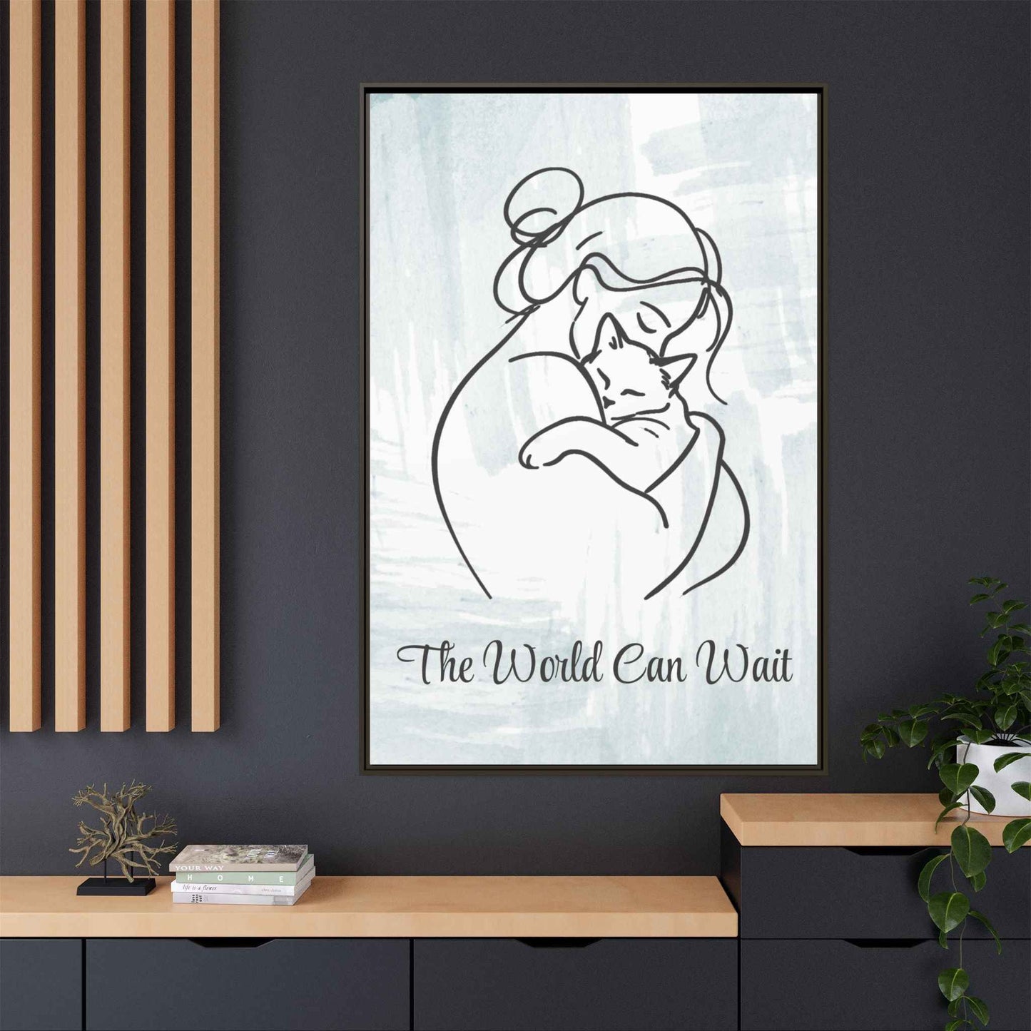 The World Can Wait Cat Canvas Print