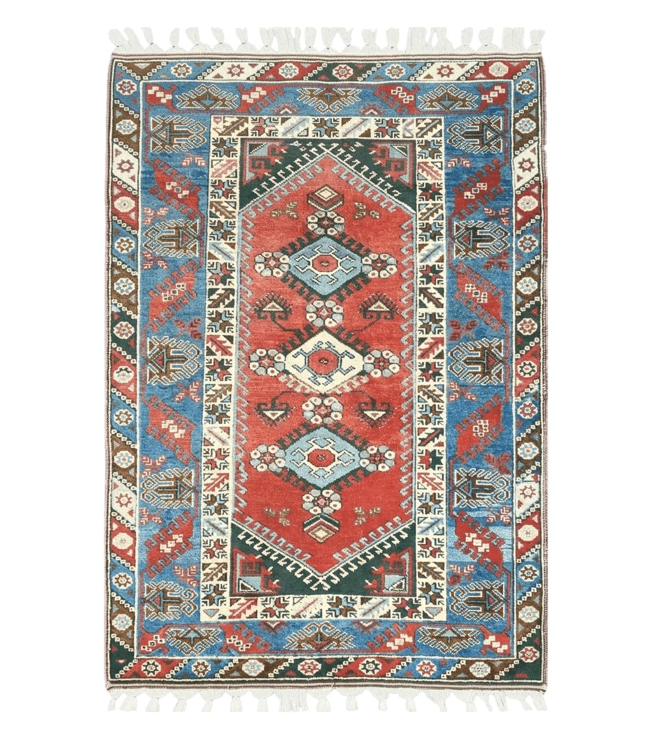 4' X 6' Handmade Turkish Super Kazak Shirvan Wool Rug Colorful