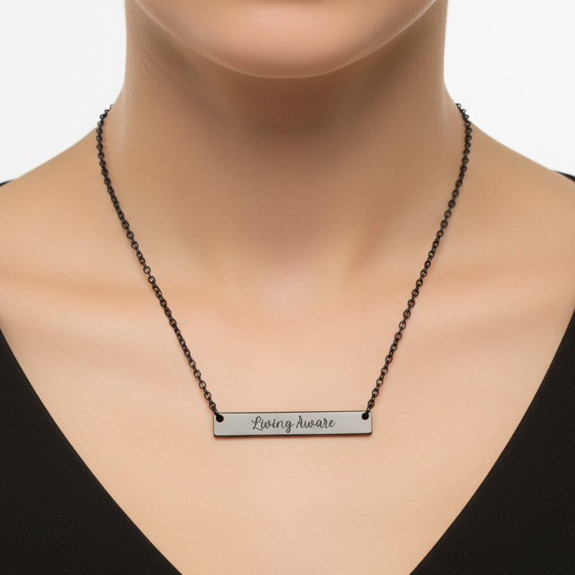 Living Aware — Engraved Bar Necklace