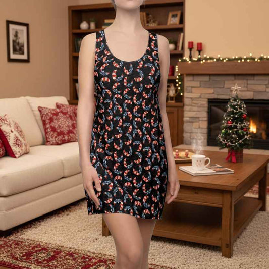 Stars & Stripes Crescent Racerback Dress – Patriotic Athletic Tank Dress