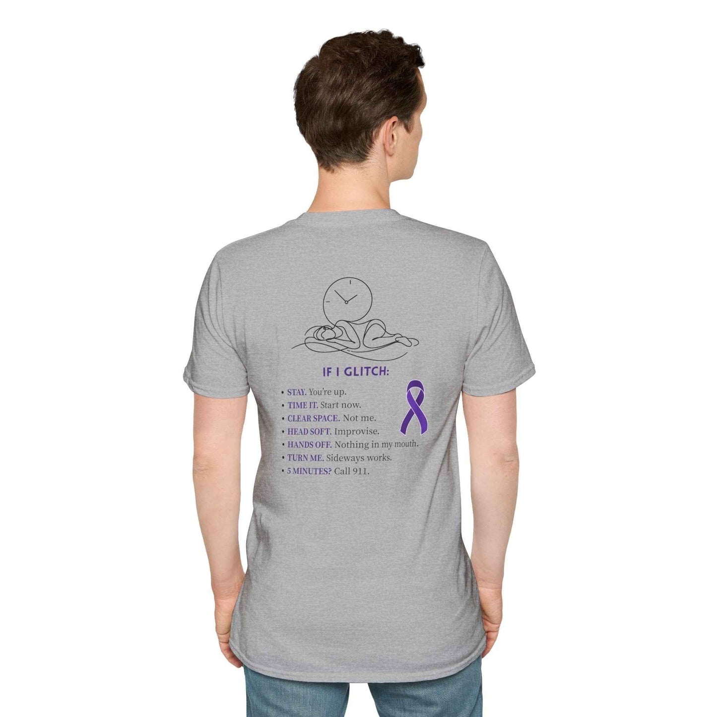 Glitch Happens Tee – Minimalist Seizure First Aid Shirt