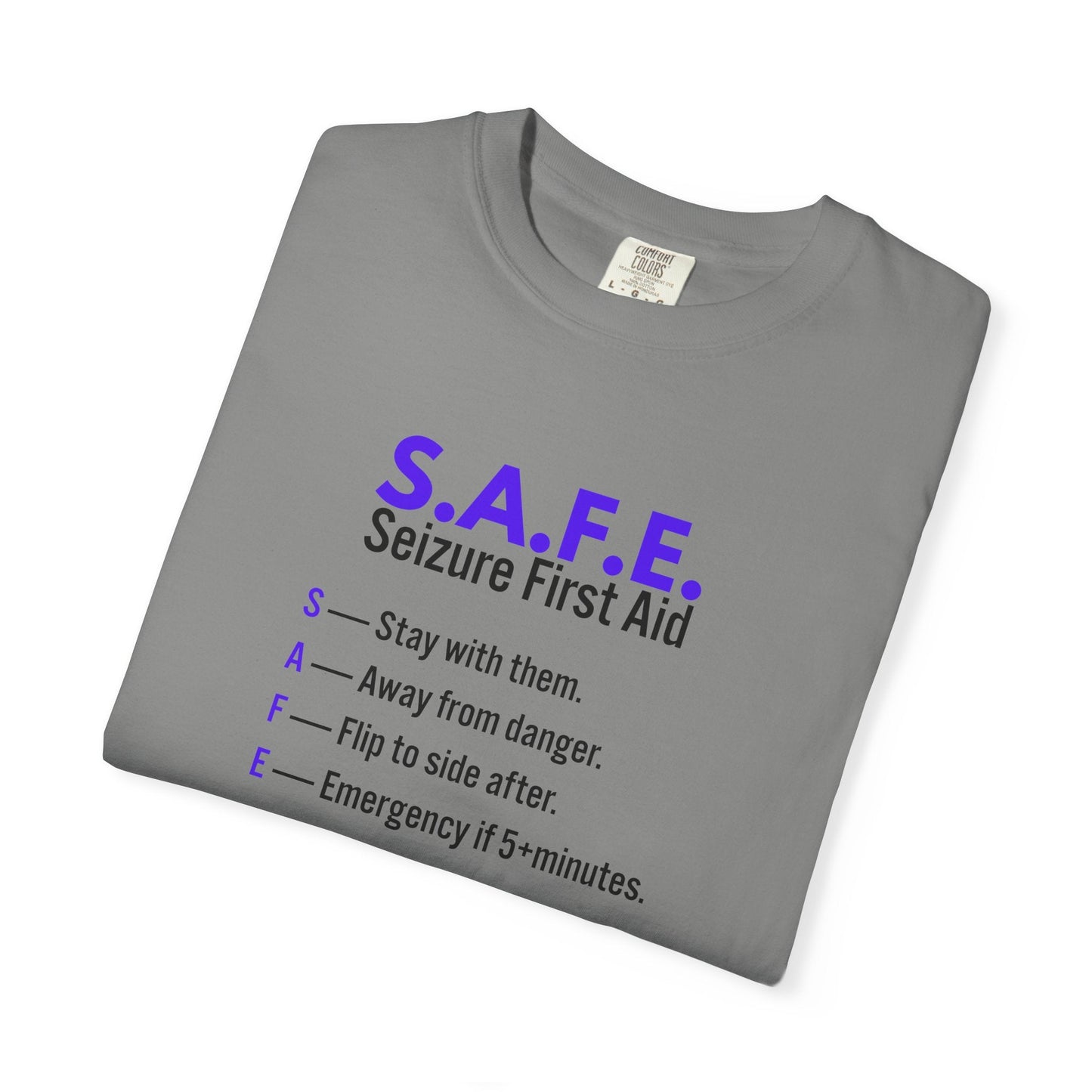 S.A.F.E. Seizure First Aid T-Shirt – Epilepsy Awareness Education Tee