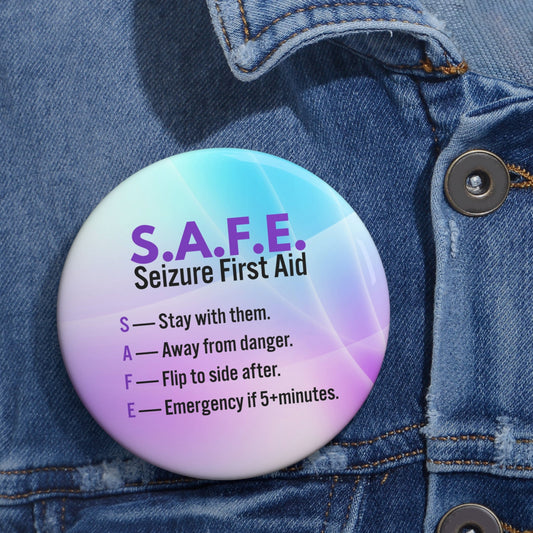 S.A.F.E. Seizure First Aid Pinback Button