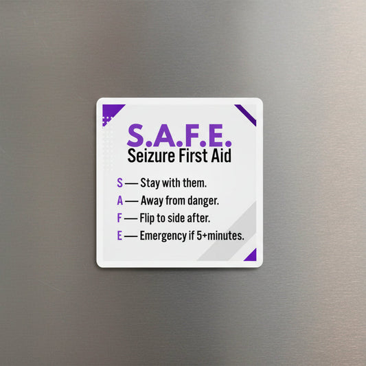 S.A.F.E. Seizure First Aid Magnet – Epilepsy Awareness Emergency Guide