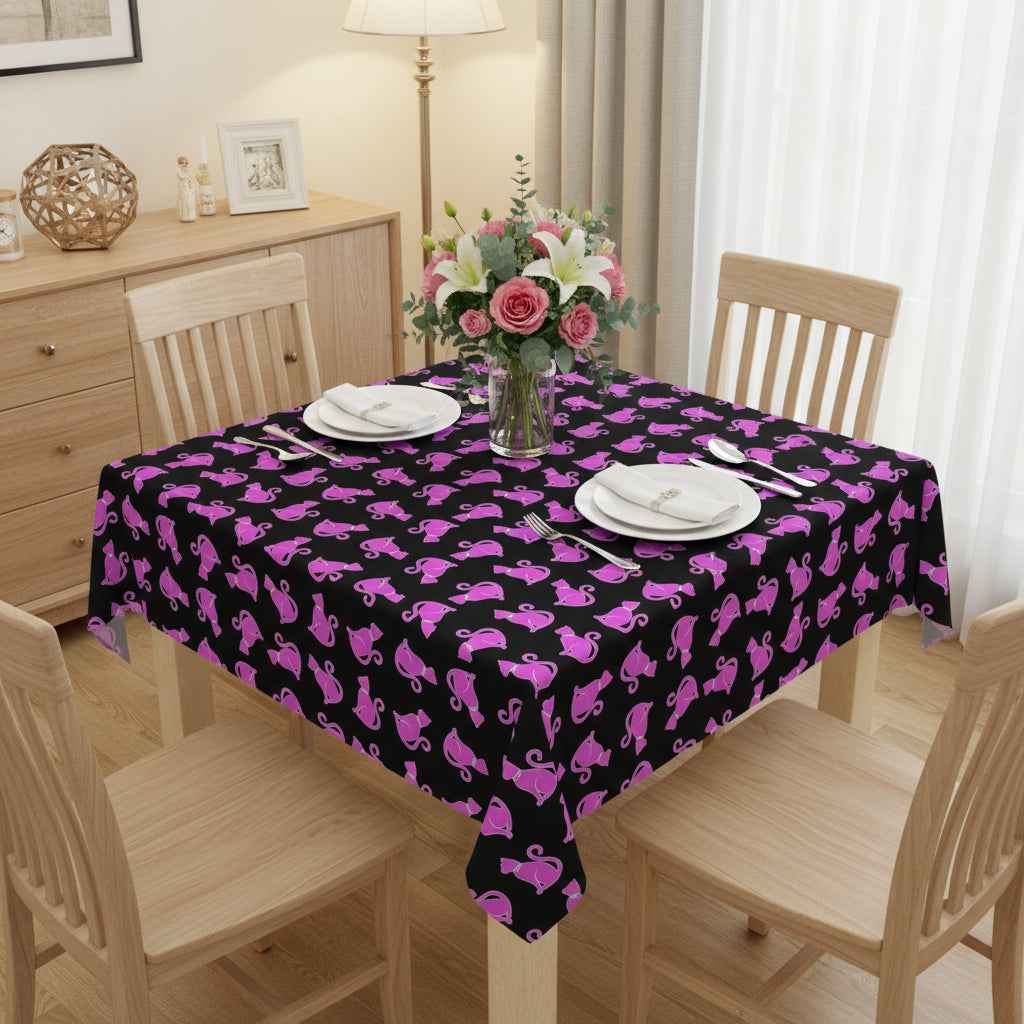 Pink Cat Tablecloth — Dinner, But Make It Feral