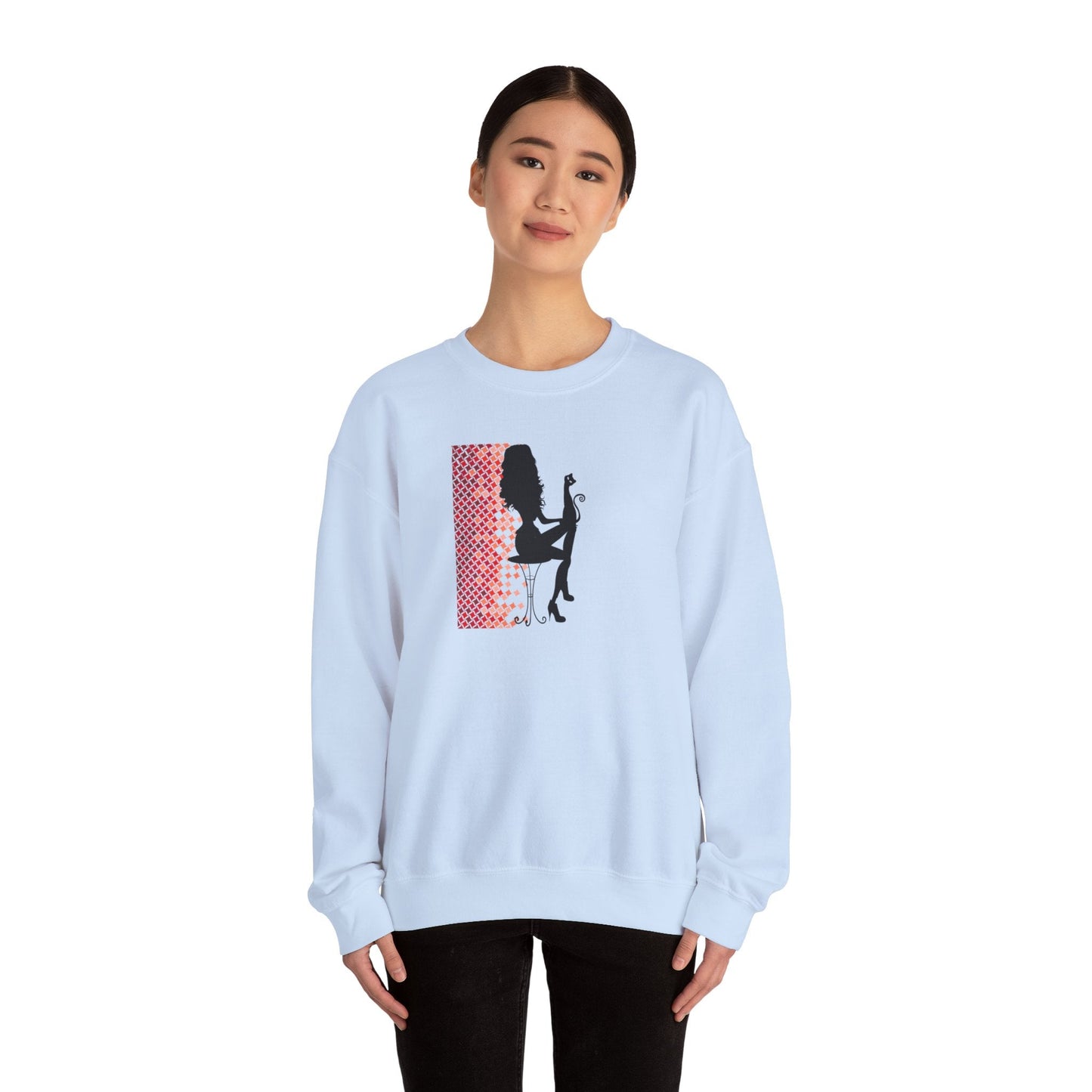 Poised Cat Lady Heavy Blend™ Crewneck Sweatshirt