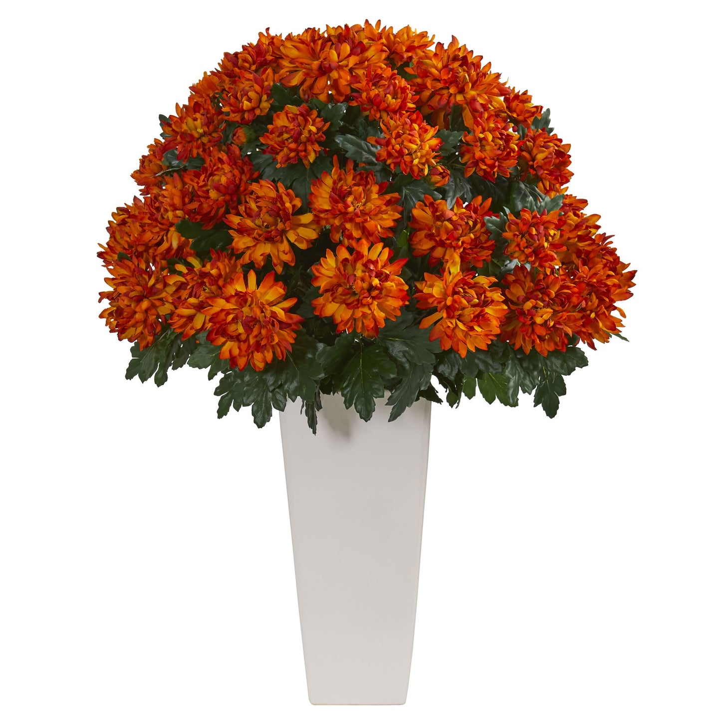 32" Spider Mum Artificial Plant in White Planter