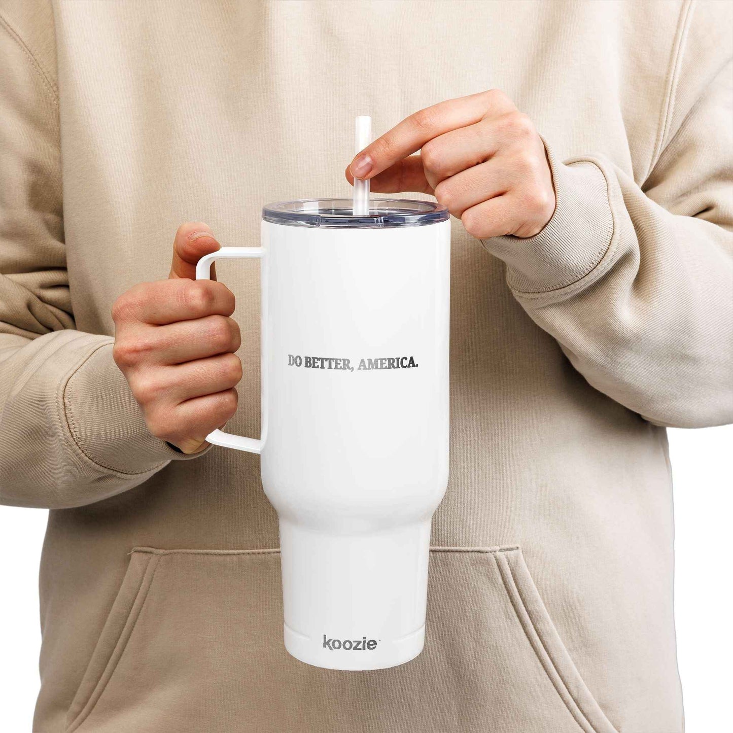 Do Better, America 40oz Insulated Tumbler – Engraved Travel Mug with Handle
