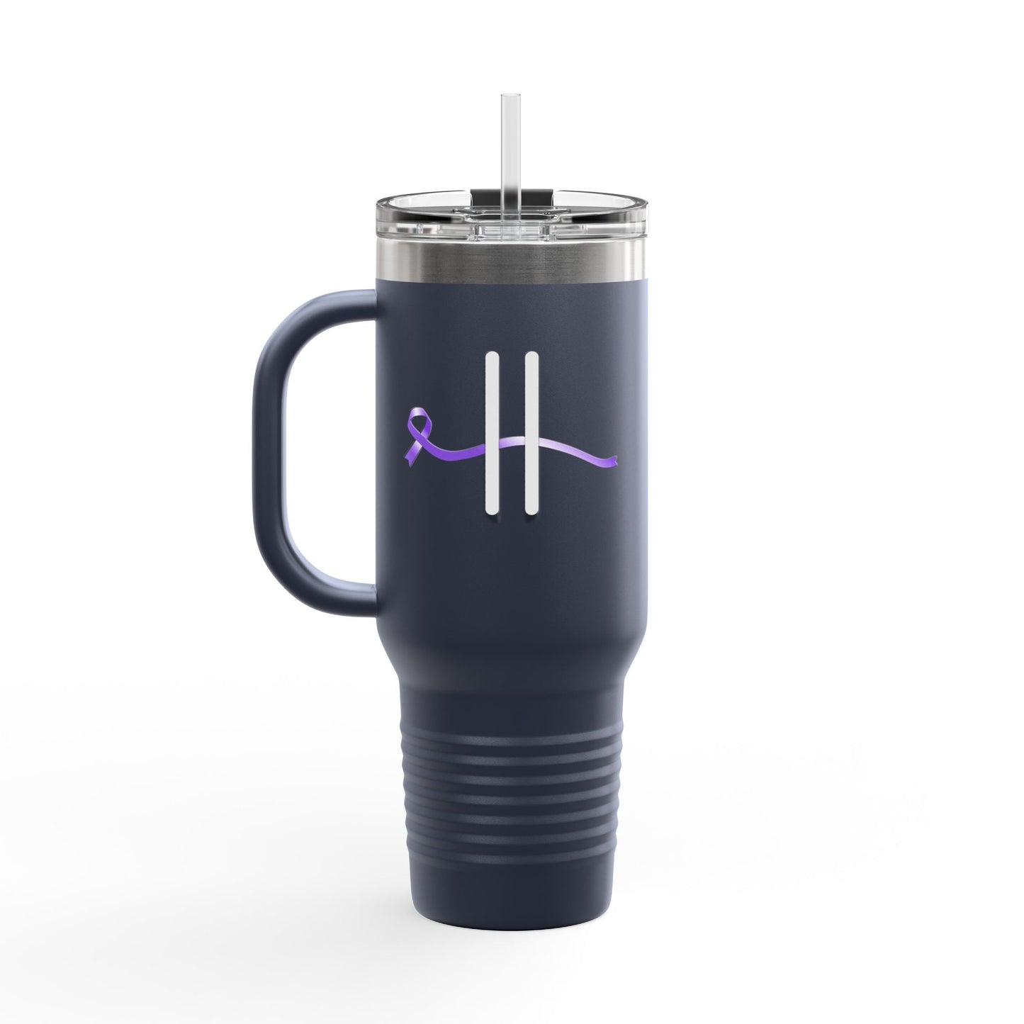 Pause | 40oz Insulated Travel Mug – Subtle Epilepsy Awareness