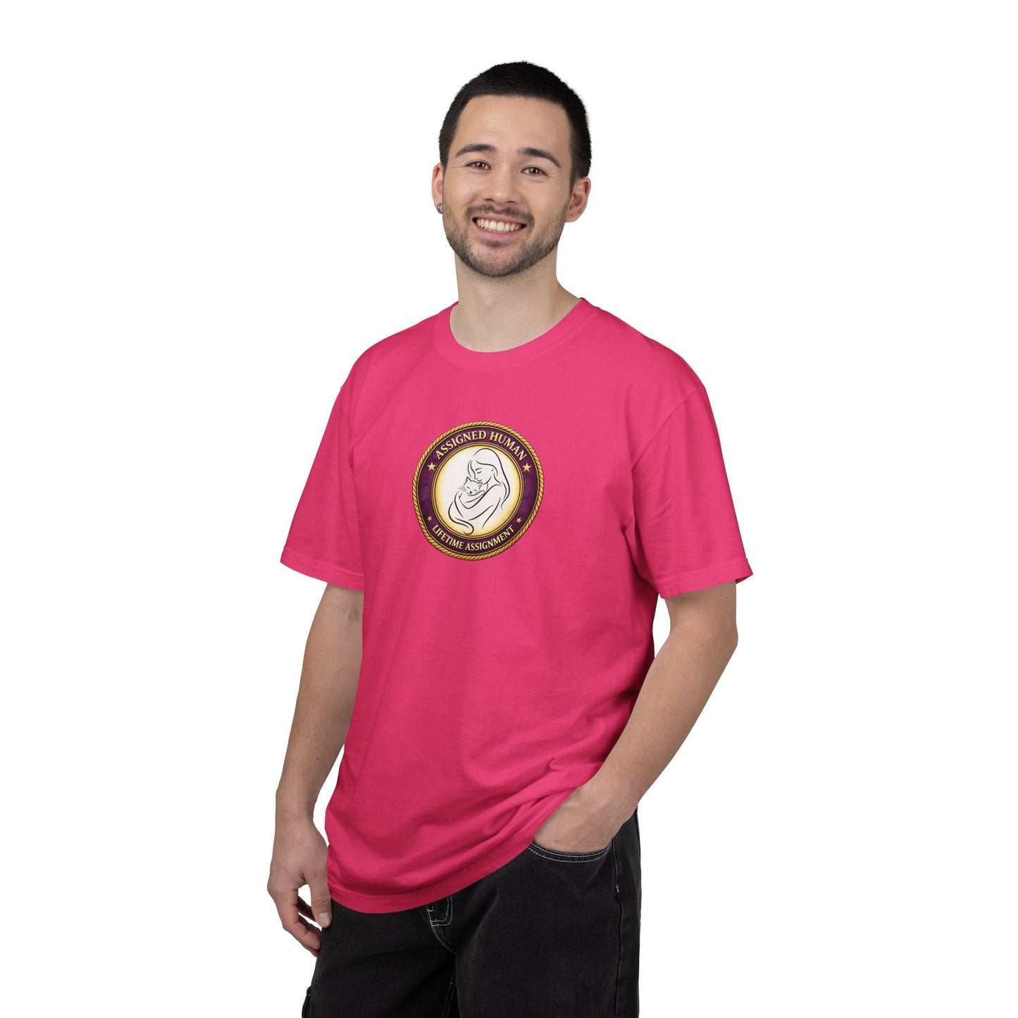 Assigned Human – Lifetime Assignment T-Shirt | Cat Lover Seal Tee
