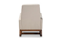 Baxton Studio Yashiya Mid-century Retro Modern Light Beige Fabric Upholstered Rocking Chair