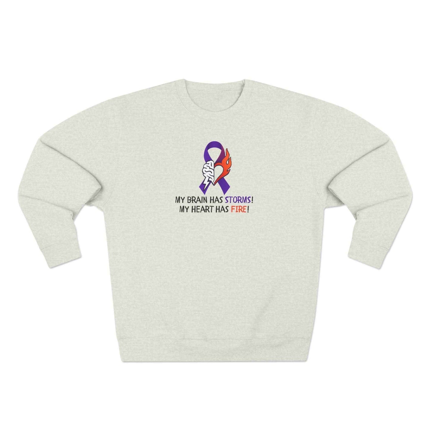 Epilepsy Awareness “Brain Storms & Heart Fire” Unisex Sweatshirt