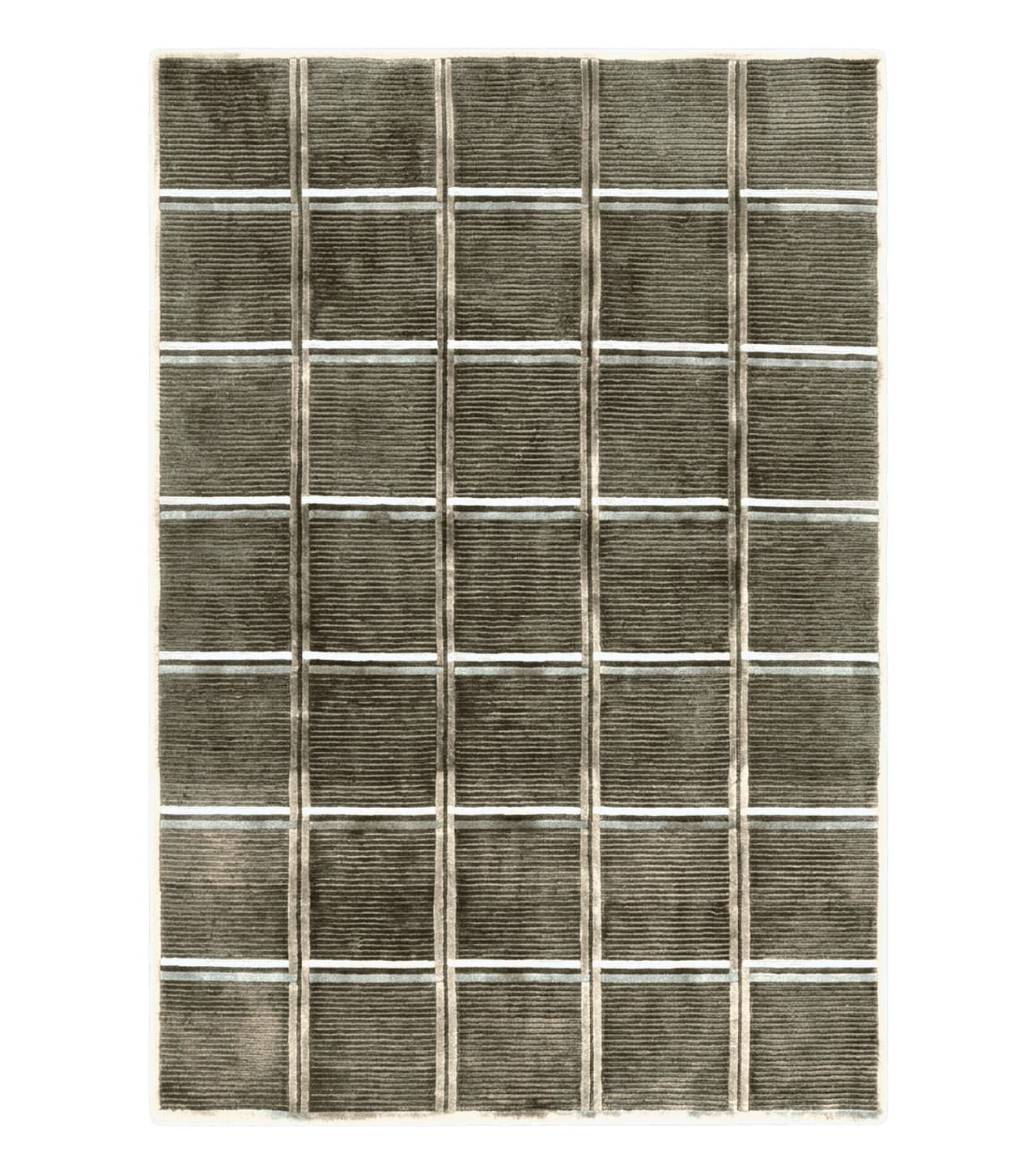 Tibetan Rug 4x6, Green Wool Handmade Area Rug 4 x 6, Panel Design, Modern Contemporary