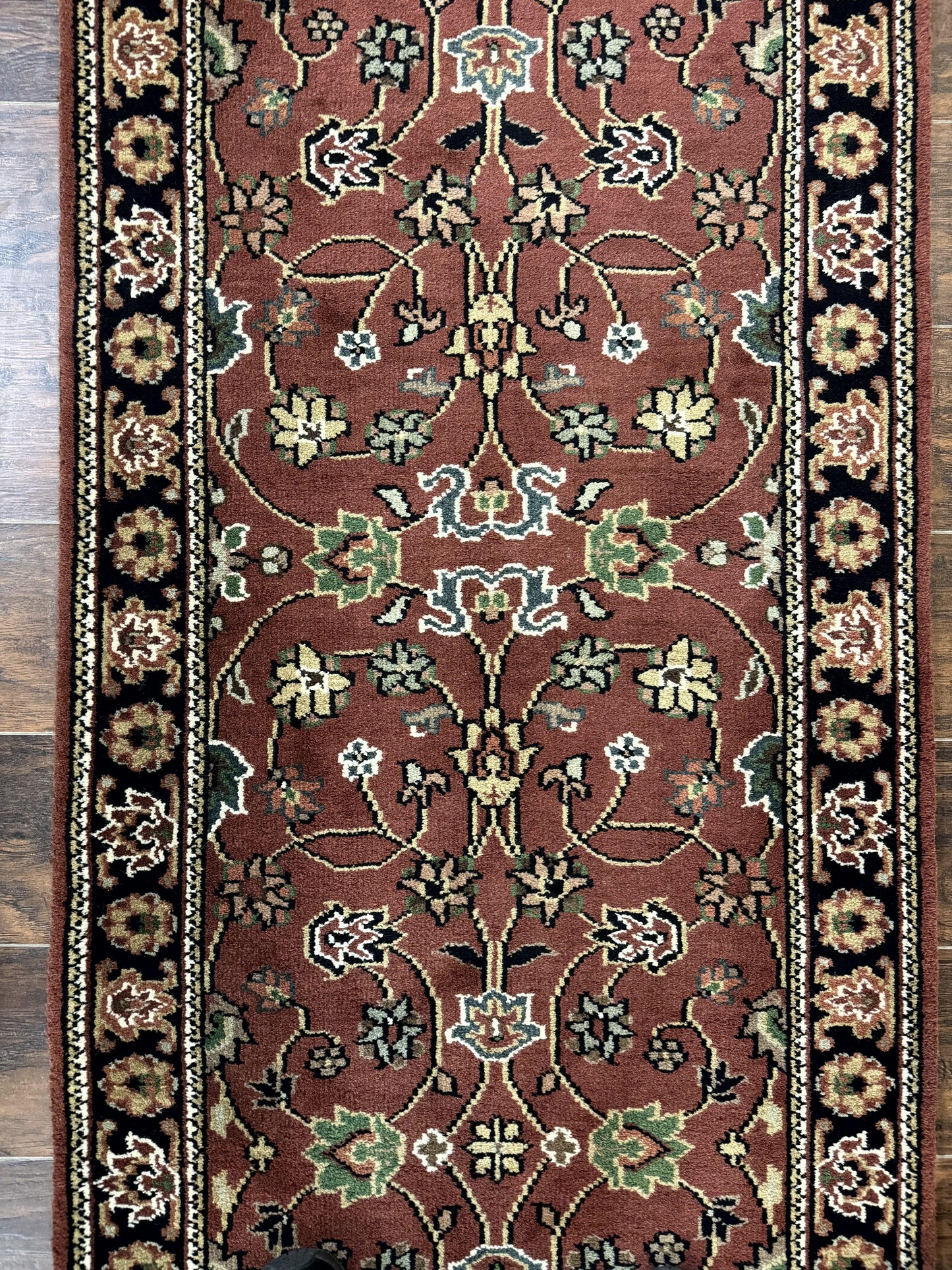 Indo Persian Sarouk Runner Rug 2.8 x 20 ft Runner for Hallway, Long Runner Rug, Handmade